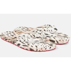 Christian Louboutin Super Loubi Flip Flop Animal Print Cheetah 35 Gigi